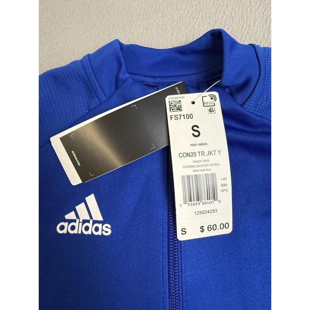 Adidas Jacket Kids Small Blue AEROREADY Track Top Soccer Football FS7100‎ Youth